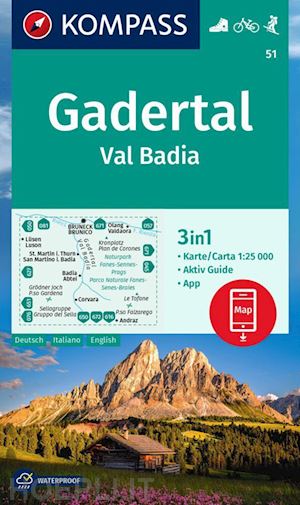 aa.vv. - k 51. val badia - carta escursionistica 1:25.000