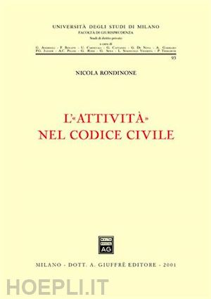 rondinone nicola - l'attivita' nel codice civile.