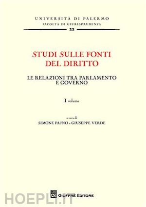 pajno simone, verde giuseppe (curatore) - studi sulle fonti del diritto.