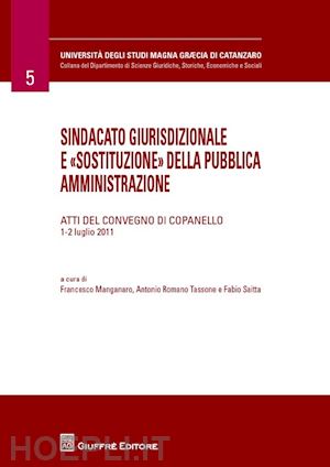 saitta f.(curatore); romano tassone a.(curatore); manganaro f.(curatore) - sindacato giurisdizionale e «sostituzione» della pubblica amministrazione