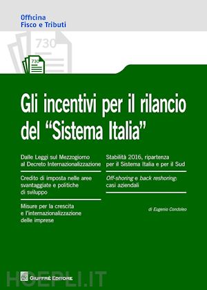 condoleo eugenio - incentivi rilancio sistema italia