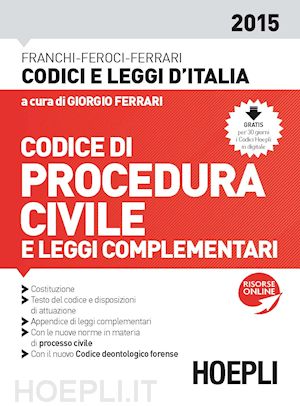 ferrari giorgio (curatore) - codice di procedura civile - 2015
