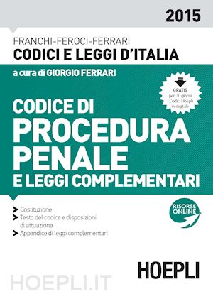 ferrari giorgio (curatore) - codice di procedura penale - 2015