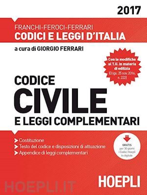 ferrari giorgio (curatore) - codice civile - 2017