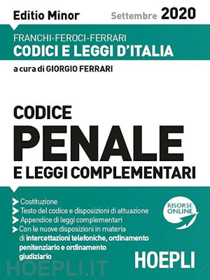 ferrari giorgio (curatore) - codice penale - editio minor - settembre 2020