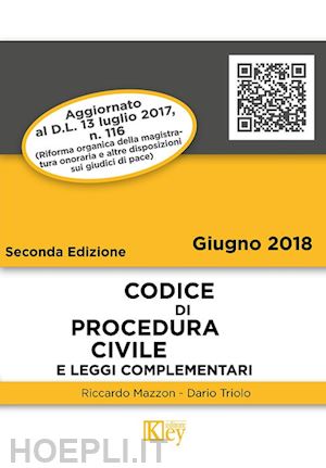 mazzon riccardo; triolo dario primo - codice di procedura civile e leggi complementari