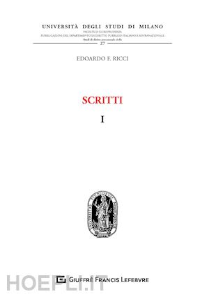 ricci edoardo - scritti - i - ii - iii