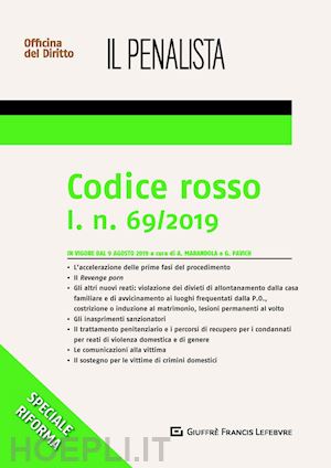 pavich giuseppe; mirandola antonia antonella - codice rosso - l.n. 69/2019