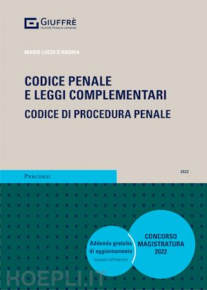d'andria mario lucio - codice penale e leggi complemenatri - codice di procedura penale