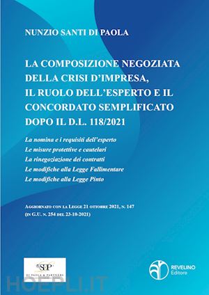 di paola nunzio santi - composizione negoziata della crisi d'impresa, il ruolo dell'esperto e il