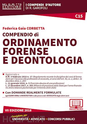 corbetta federica gaia - compendio di ordinamento forense e deontologia