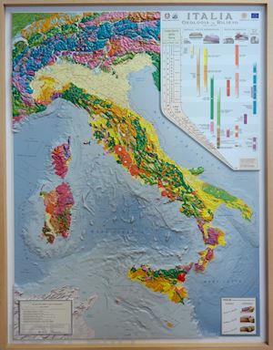 aa.vv. - italia geologica carta murale con cornice 89 x 117