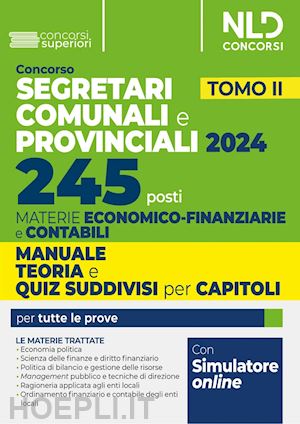 aa.vv. - concorso 245 segretari comunali e provinciali - 2024 - tomo ii - 245 posti