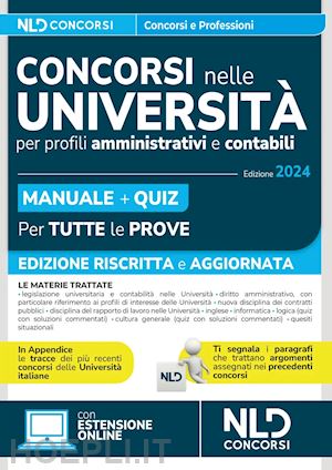 aa.vv. - concorsi nelle universita'. profili amministrativi e contabili. manuale + quiz