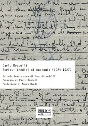 rosselli carlo - scritti inediti di economia (1924-1927)