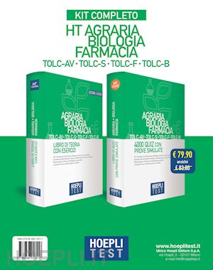 aa.vv. - hoepli test - agraria biologia farmacia - kit completo (2 voll.)
