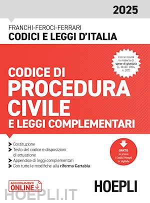 franchi luigi; feroci virgilio; ferrari santo - codice di procedura civile e leggi complementari 2025