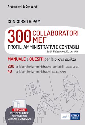  - concorso ripam 300 collaboratori mef - profili amministrativi e contabili