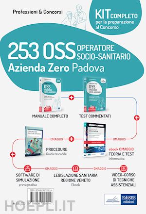  - kit concorso 253 oss azienda zero padova: manuale e test. con ebook. con softwar