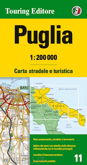 aa.vv. - puglia 1:200.000. carta stradale e turistica. ediz. multilingue