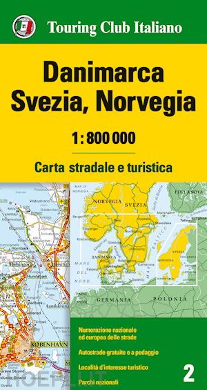 aa.vv. - danimarca svezia norvegia carta stradale e turistica tci 2015