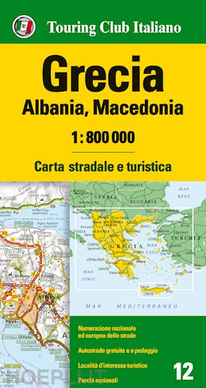 aa.vv. - grecia, albania, macedonia 1:800.000. carta stradale e turistica. ediz. multilin