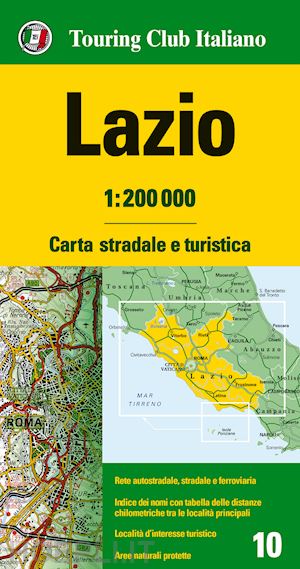 aa.vv. - lazio 1:200.000. carta stradale e turistica. ediz. multilingue