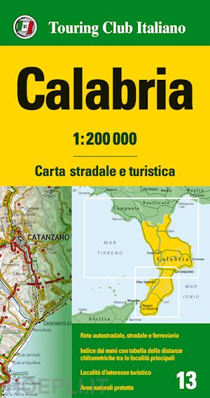aa.vv. - calabria 1:200.000. carta stradale e turistica. ediz. multilingue