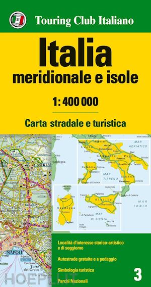 aa.vv. - italia meridionale e isole 1:400.000. carta stradale e turistica