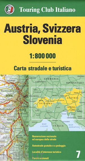 aa.vv. - austria svizzera slovenia carta stradale e turistica tci 2018