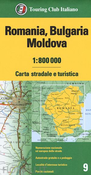 aa.vv. - romania. bulgaria. moldavia 1:800.000. carta stradale e turistica
