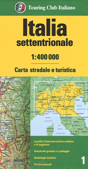 aa.vv. - italia settentrionale 1:400.000. carta stradale e turistica