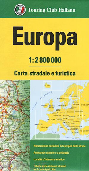 aa.vv. - europa 1:2.800.000. carta stradale e turistica