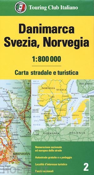 aa.vv. - danimarca svezia norvegia carta stradale e turistica tci 2020