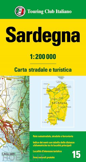 aa.vv. - sardegna carta stradale e turistica tci 2024 scala 1:200.000