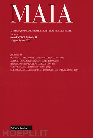  - maia. rivista di letterature classiche (2022). vol. 2