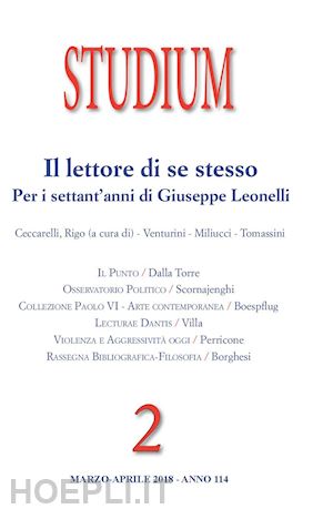 caltagirone c. (curatore); borghesi m. (curatore) - studium (2018). vol. 2: il lettore di se stesso. per i settant'anni di giuseppe leonelli