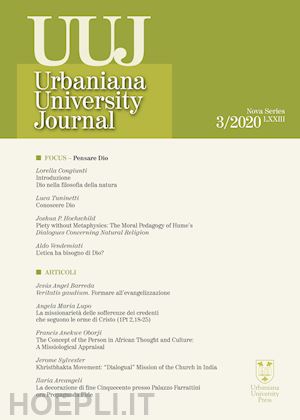  - urbaniana university journal. euntes docete (2020). vol. 3: focus. pensare dio