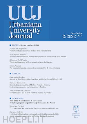  - urbaniana university journal. euntes docete (2022). vol. 2: focus morale e vulnerabilità