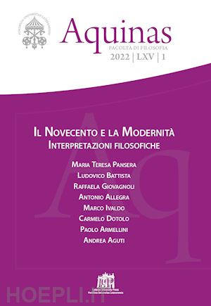  - aquinas. rivista internazionale di filosofia (2022). vol. 1: il novecento e la modernità