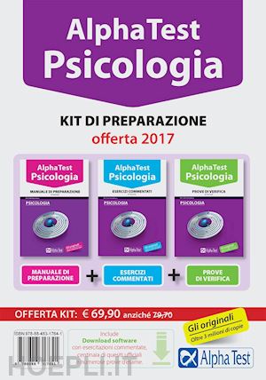 lanzoni fausto; rodino doriana; tabacchi carlo - alpha test - psicologia - kit 3 volumi: manuale + esercizi + prove