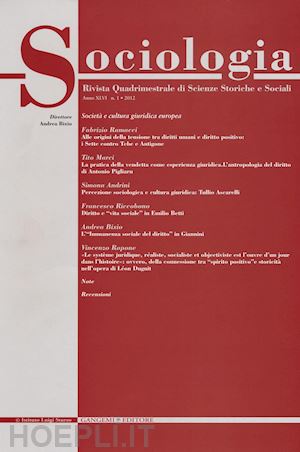 bixio a.(curatore) - sociologia. rivista quadrimestrale di scienze storiche e sociali (2012). vol. 1