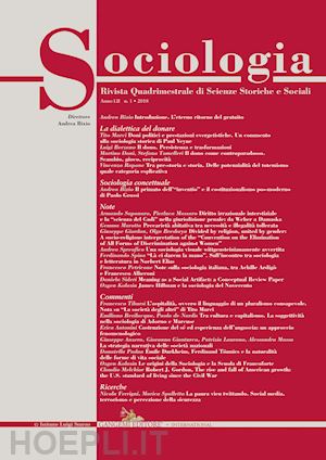 bixio a.(curatore) - sociologia. rivista quadrimestrale di scienze storiche e sociali (2018). vol. 1