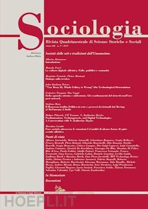 bixio a.(curatore) - sociologia. rivista quadrimestrale di scienze storiche e sociali (2019). vol. 3