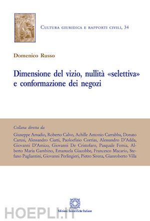 russo domenico - dimensione del vizio, nullita' «selettiva» e conformazione dei negozi