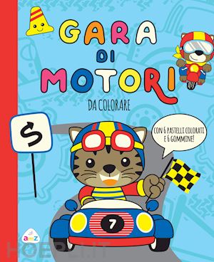  - gara di motori. da colorare. ediz. a colori. con 6 gommine. con 6 pastelli color