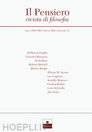  - il pensiero. rivista di filosofia (1989-1990)