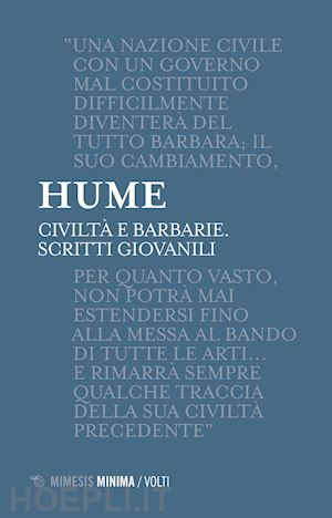 hume david - civilta' e barbarie. scritti giovanili