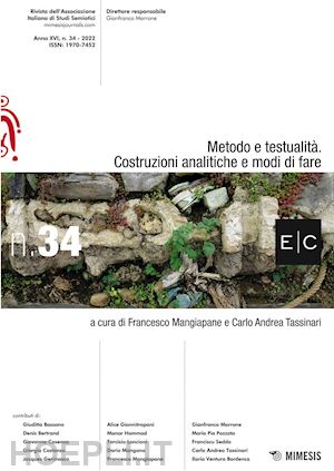 mangiapane f.(curatore); tassinari c. a.(curatore) - metodo e testualità. costruzioni analitiche e modi di fare