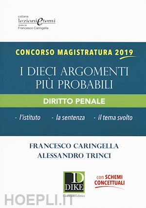 caringella francesco; trinci alessandro - concorso magistratura 2019 - i dieci argomenti piu' probabili - diritto penale